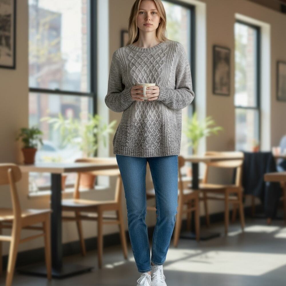 St. Johns Bay Ombre Beige Sweater Women Sz‎ M